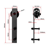 Essential Home Supply Black 200cm Sliding Barn Door Hardware Kit