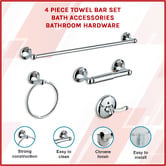 Essential Home Supply 4 Piece Stainless Steel Bathroom Fixture Set