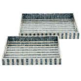 Hub Living 2 Piece Caden Stone Inlay Tray Set