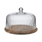 Hub Living Ava Acacia Wood &amp; Glass Cake Dome
