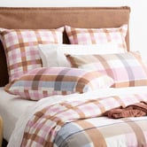 Pearl Mantels Pink Checkered Miranda Cotton Quilt Cover Set