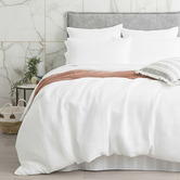 Pearl Mantels Ivory Celeste Cotton Quilt Cover Set