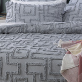 Chiswick Living Silver Riley Cotton Quilt Cover Set