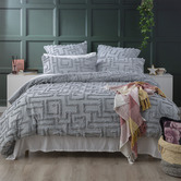 Chiswick Living Silver Riley Cotton Quilt Cover Set