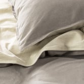 Chiswick Living Charcoal Essentials Vintage Stonewashed Reversible Quilt Cover Set