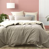 Chiswick Living Charcoal Essentials Vintage Stonewashed Reversible Quilt Cover Set