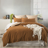 Chiswick Living Wood Essentials Vintage Stonewashed Reversible Quilt Cover Set