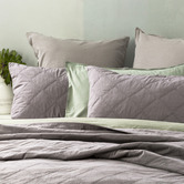 Chiswick Living Charcoal Attwood Vintage Stonewashed Quilted Cotton Coverlet Set