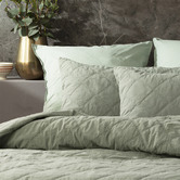 Chiswick Living Fern Attwood Vintage Stonewashed Quilted Cotton Coverlet Set