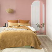 Chiswick Living Wood Attwood Vintage Stonewashed Quilted Cotton Coverlet Set