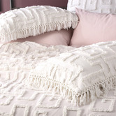 Chiswick Living White Riley Vintage Washed Tufted Cotton Bed Cover Set