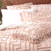 Chiswick Living Blush Riley Vintage Washed Tufted Cotton Bed Cover Set