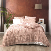 Chiswick Living Blush Riley Vintage Washed Tufted Cotton Bed Cover Set