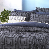 Chiswick Living Slate Riley Vintage Washed Tufted Cotton Bed Cover Set