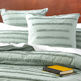 Chiswick Living Sage Classic Vintage Washed Tufted Cotton Quilt Cover Set