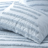 Chiswick Living Blue Classic Vintage Washed Tufted Cotton Quilt Cover Set