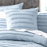 Chiswick Living Blue Classic Vintage Washed Tufted Cotton Quilt Cover Set