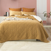 Chiswick Living Wood Attwood Vintage Stonewashed Quilted Cotton Coverlet Set