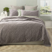 Chiswick Living Charcoal Attwood Vintage Stonewashed Quilted Cotton Coverlet Set