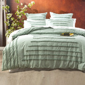 Chiswick Living Sage Classic Vintage Washed Tufted Cotton Quilt Cover Set