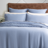 Chiswick Living Denim Cavallo French Linen Quilt Cover Set
