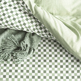Chiswick Living Sage Chessboard Cotton Quilt Cover Set