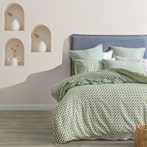 Chiswick Living Sage Chessboard Cotton Quilt Cover Set