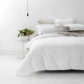 Chiswick Living White Elegance Cotton Waffle Quilt Cover Set