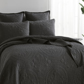 Chiswick Living Grey Asher Cotton-Blend Coverlet Set
