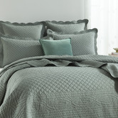 Chiswick Living Juniper Scallop Cotton-Blend Coverlet Set