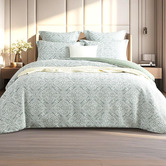 Chiswick Living Sage Cosette Cotton-Blend Quilt Cover Set