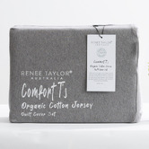 Chiswick Living Charcoal Harlan Organic Cotton Jersey Quilt Cover Set