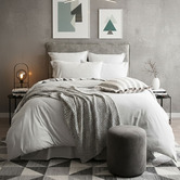 Chiswick Living Grey Marle Harlan Organic Cotton Jersey Quilt Cover Set