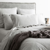 Chiswick Living Grey Marle Harlan Organic Cotton Jersey Quilt Cover Set