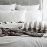 Chiswick Living Grey Marle Harlan Organic Cotton Jersey Quilt Cover Set