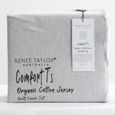 Chiswick Living Grey Marle Harlan Organic Cotton Jersey Quilt Cover Set