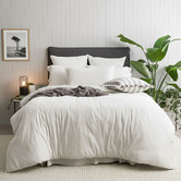 Chiswick Living Ecru Harlan Organic Cotton Jersey Quilt Cover Set