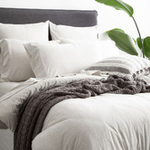 Chiswick Living Ecru Harlan Organic Cotton Jersey Quilt Cover Set