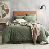 Chiswick Living Olive Harlan Organic Cotton Jersey Quilt Cover Set
