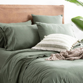 Chiswick Living Olive Harlan Organic Cotton Jersey Quilt Cover Set