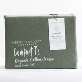 Chiswick Living Olive Harlan Organic Cotton Jersey Quilt Cover Set