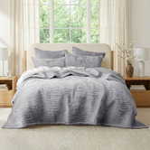 Chiswick Living Silver Line Bramble Velvet Coverlet Set