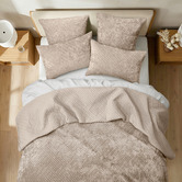 Chiswick Living Nude Cross Stitch Quillon Velvet Coverlet Set