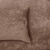Chiswick Living Wood Cross Stitch Quillon Velvet Coverlet Set