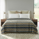 Chiswick Living Houndstooth Godric Velvet Large Blanket