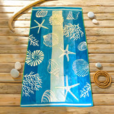 Chiswick Living Coral Aqua Cotton Beach Towels