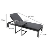 Oakglen Outdoors 2 Piece Dallas Outdoor Sun Lounger &amp; Side Table Set