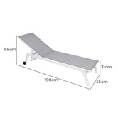 Oakglen Outdoors 2 Piece Eaglemont Sun Lounge &amp; Table Set