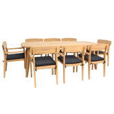 Oakglen Outdoors 6 Seater Draven Teak Wood Outdoor Dining Set