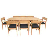 Oakglen Outdoors 6 Seater Draven Teak Wood Outdoor Dining Set